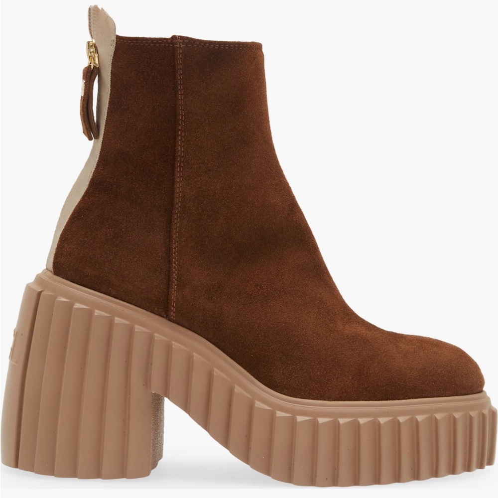 AGL Tiggy Suede Platform Boot Brown Size 40 EU / 10 US NWOB